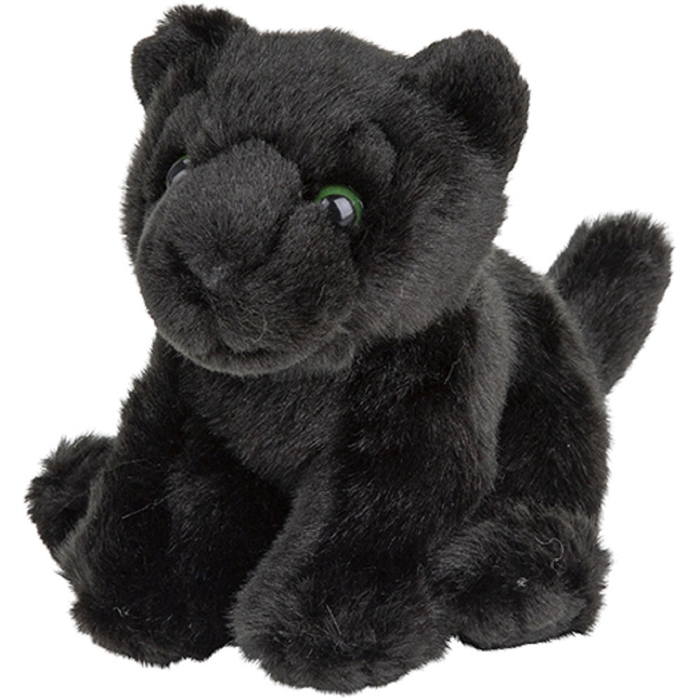 Pluche kleine zwarte panter knuffel van 15 cm -