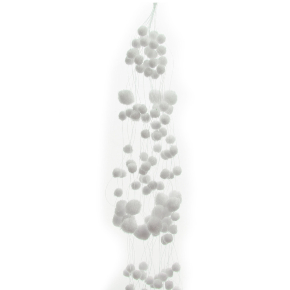 Sneeuwballen slinger - wit - 78 cm - polyester - sneeuwversiering - slingers -