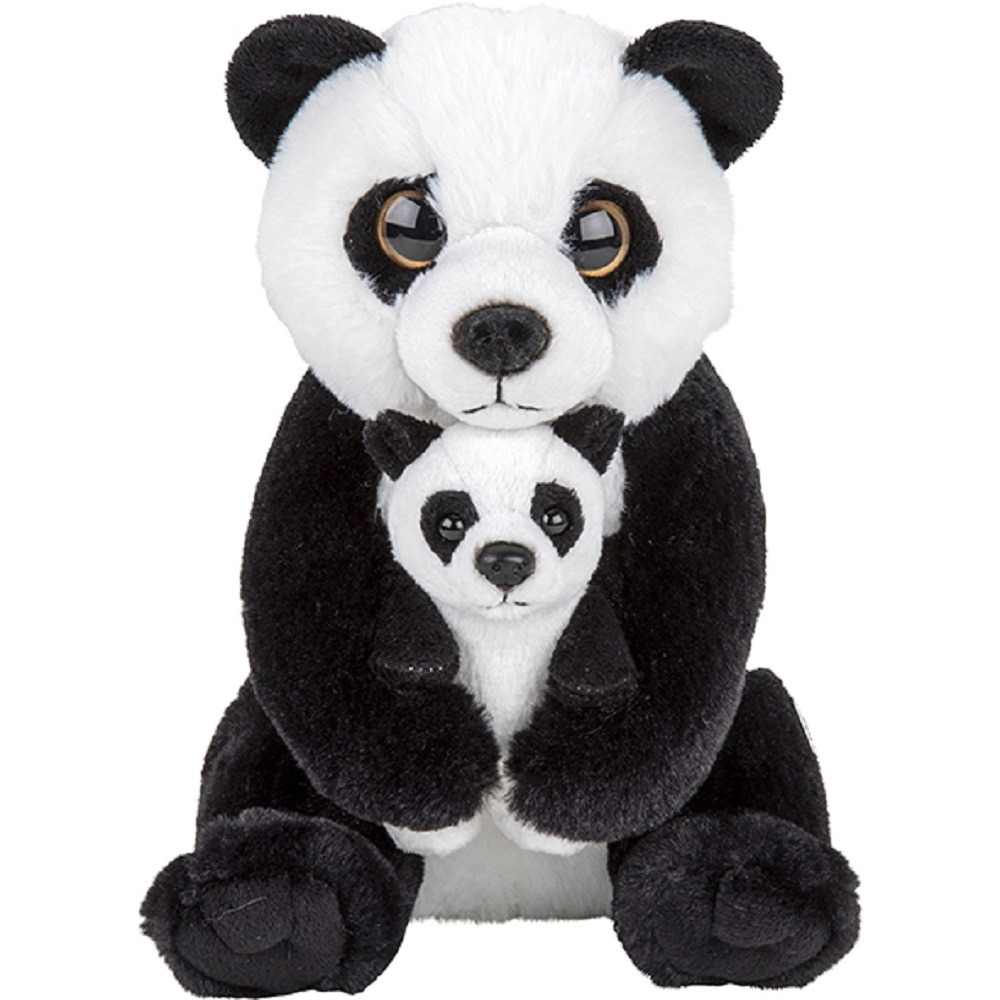 Pluche familie Zwart/witte Pandas knuffels van 22 cm -