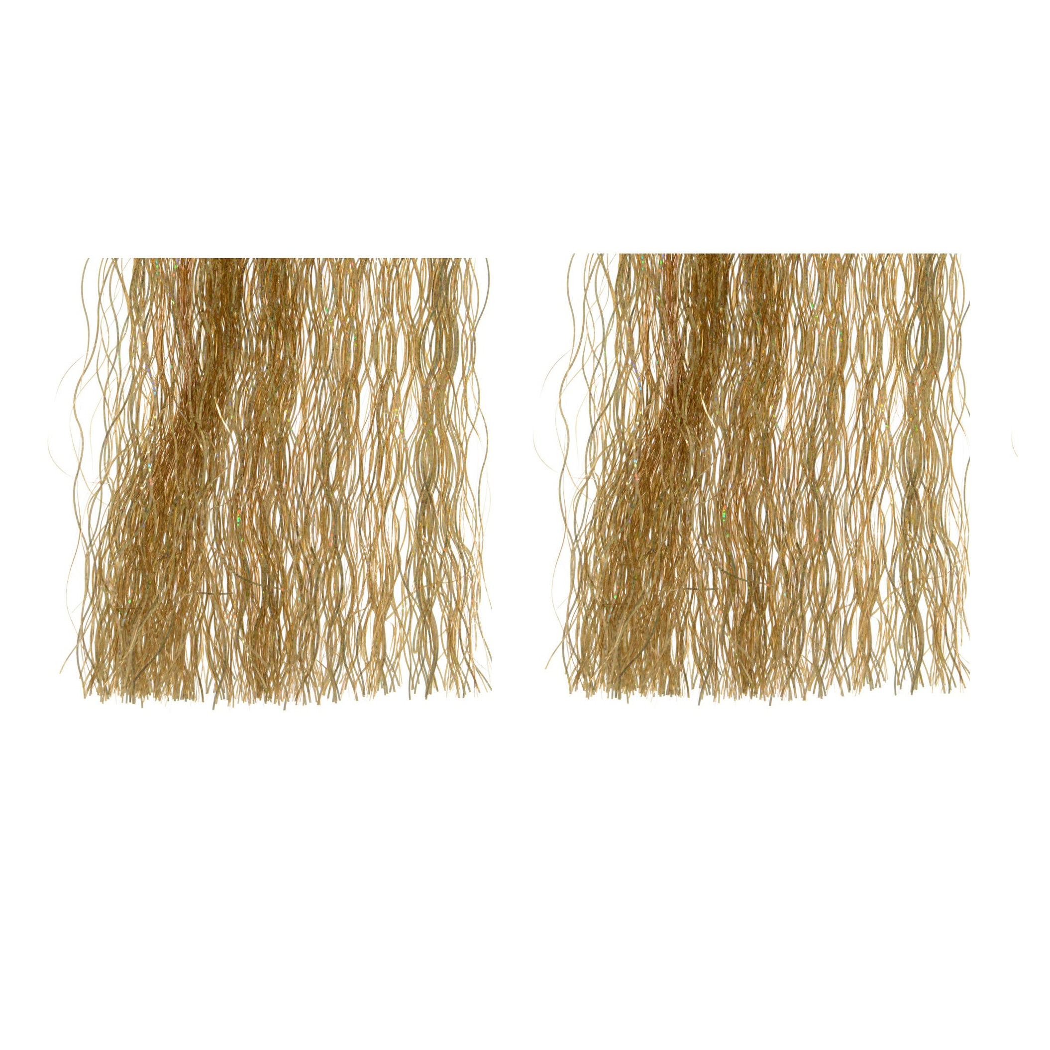 2x zakjes lametta golvend engelenhaar goud 50 x 40 cm -