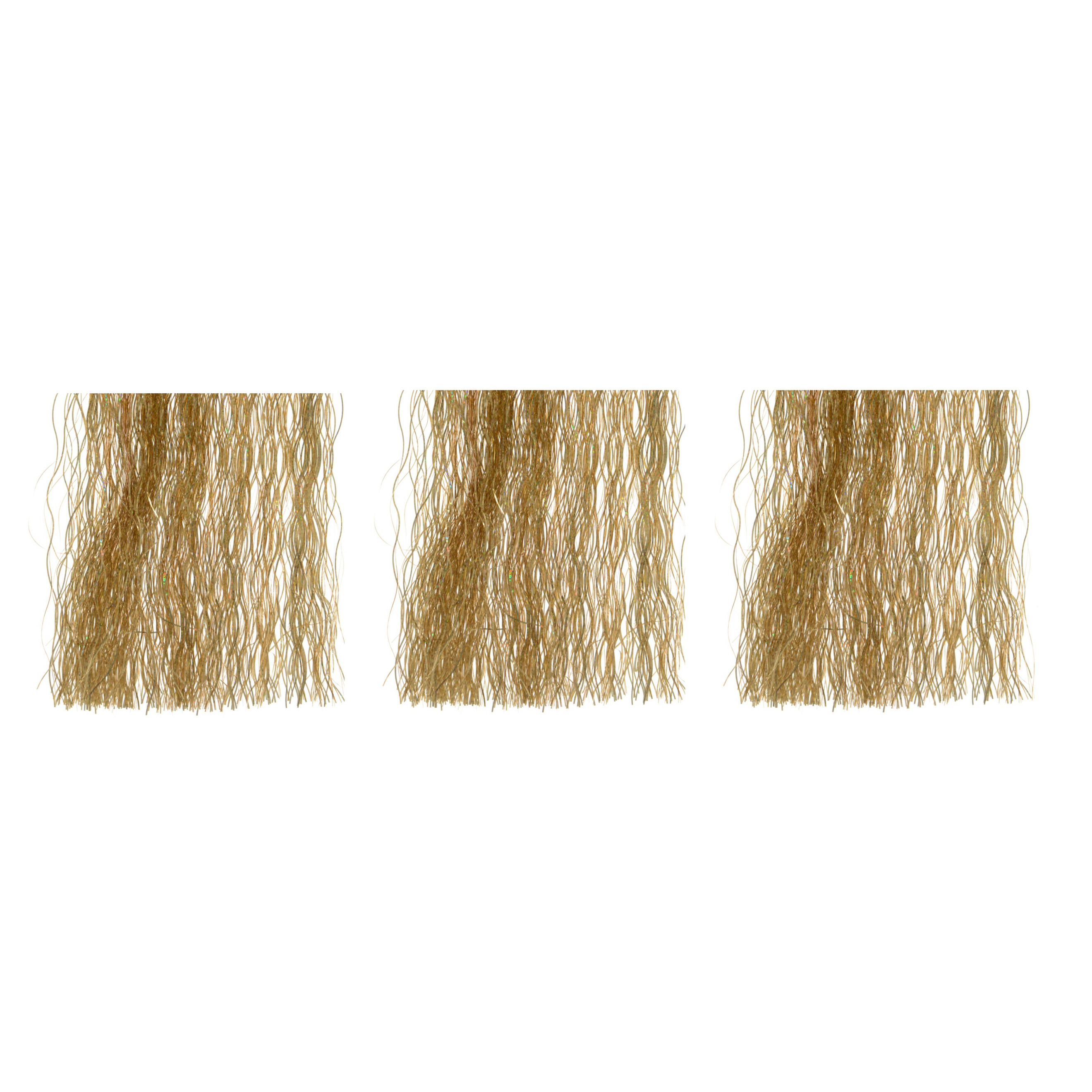 3x zakjes lametta golvend engelenhaar goud 50 x 40 cm -