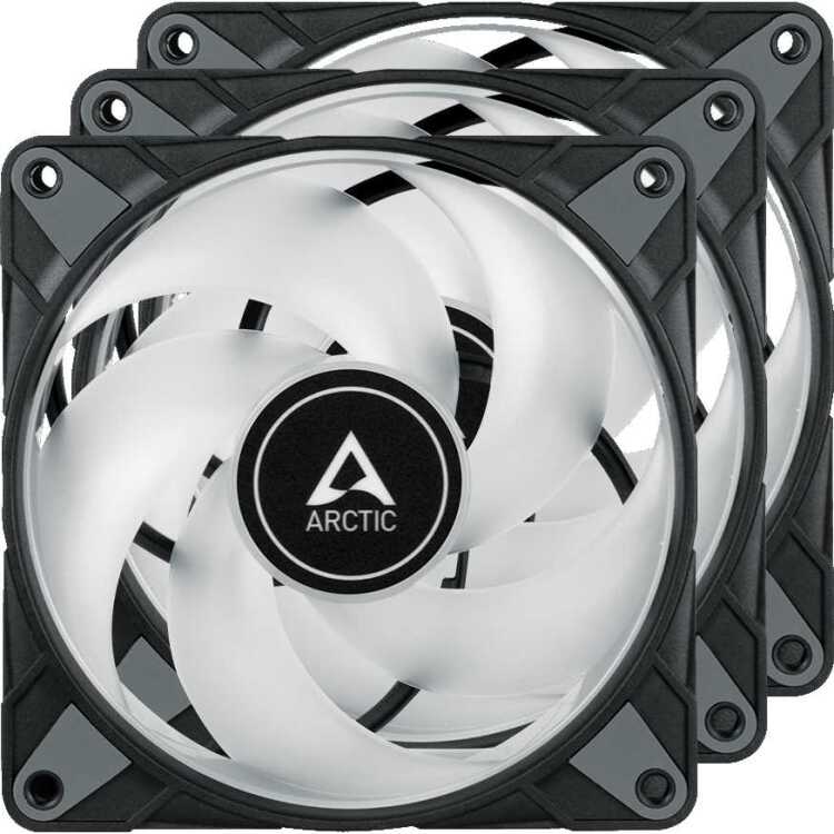 ARCTIC P12 PWM PST A-RGB, 3 stuks case fan 3 stuks, 4-pins PWM fan-connector