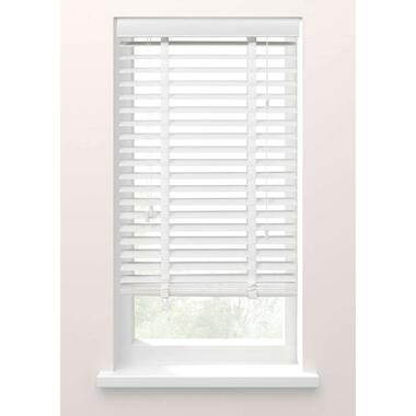 Jaloezie houtlook 50 mm wit - 80x175 cm - Leen Bakker
