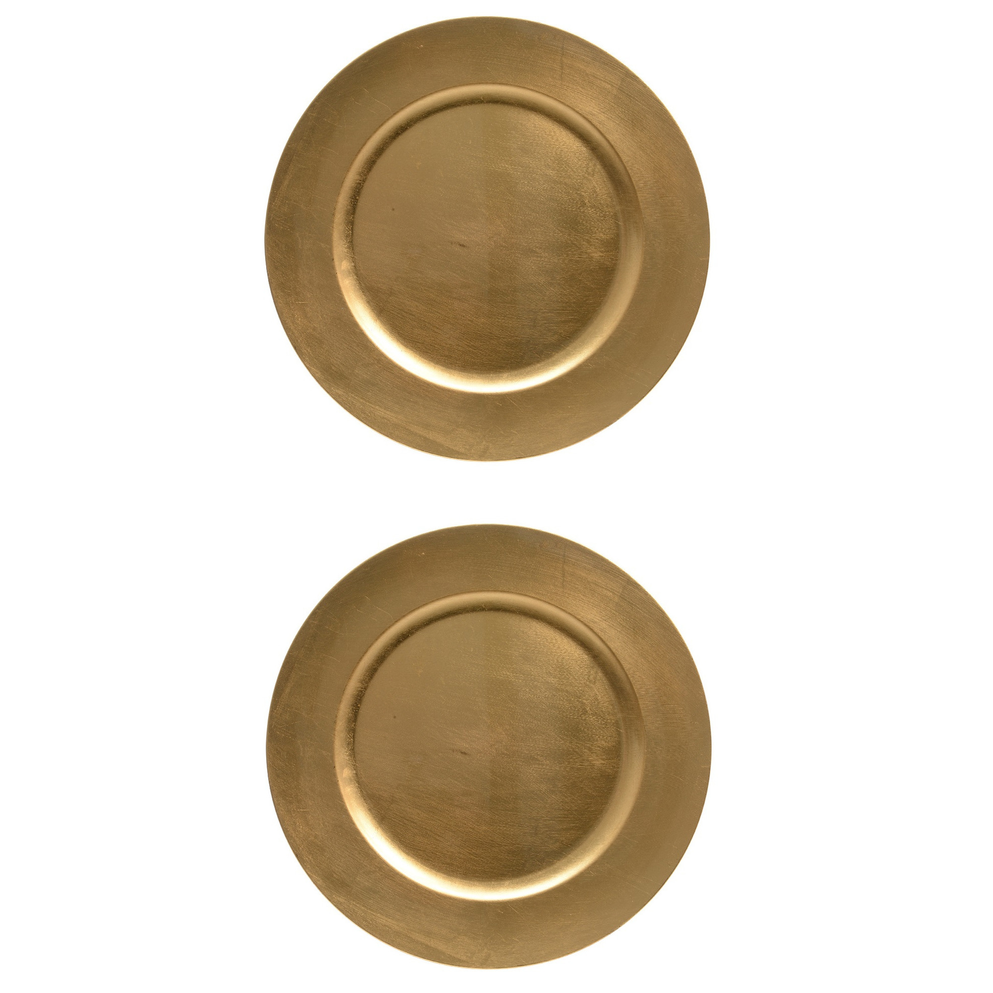 10x stuks diner borden/onderborden goud glimmend 33 cm -