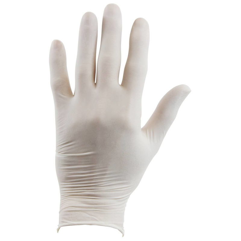 100x Latex wegwerphandschoenen small wit -