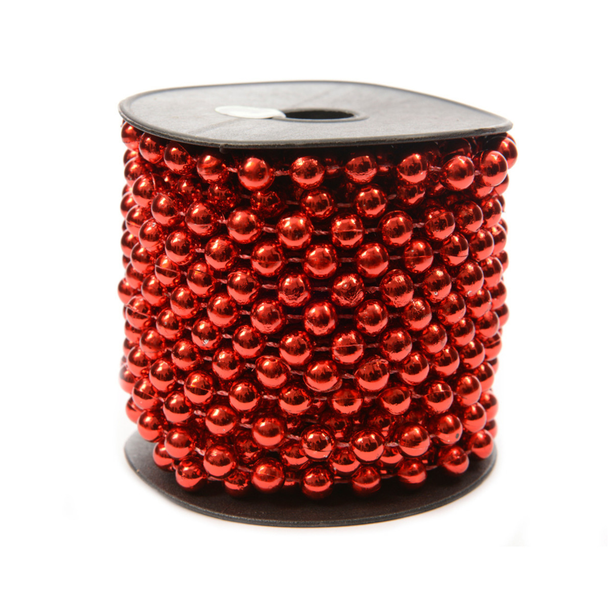 Kralenslinger - rood - kunststof - 10 m x 0,8 cm - kerstversiering/guirlandes -