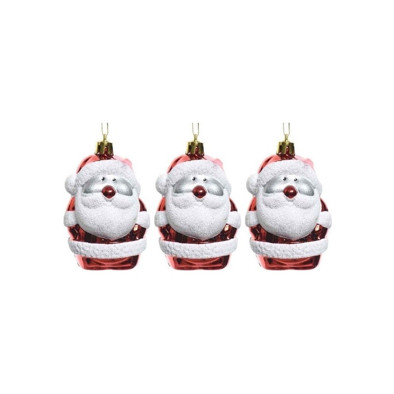 12x Kersthangers figuurtjes kerstman 8 cm -