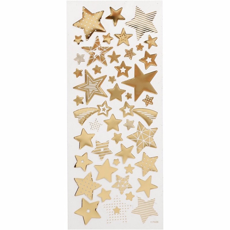 Sterren vormen stickervel met 156x stuks - metallic goud - Hobby en knutselen - kerst - agenda -