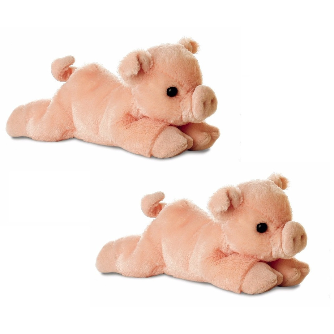 2x stuks pluche varkens/biggen knuffel 20 cm -