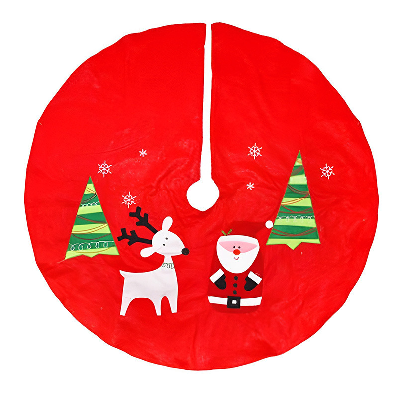Kerstboomrok/kerstboom voet kleed rood vilt 90 cm -