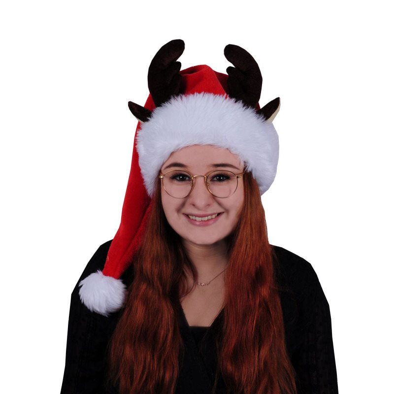 Sandy Kerstmuts - rendier thema - rood/wit - volwassenen - pluche -