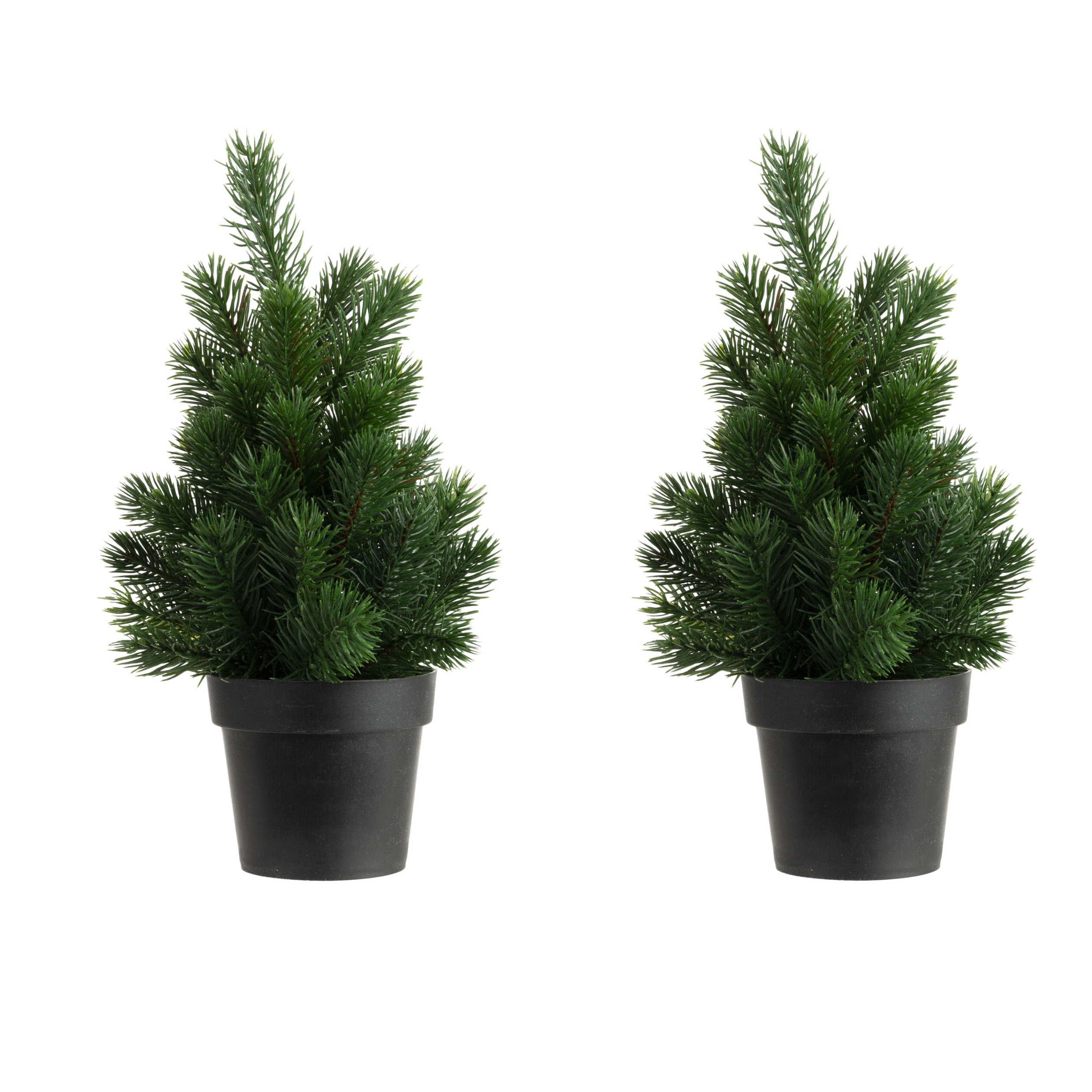 2x stuks kunstboom/kunst kerstboom groen 22 cm -