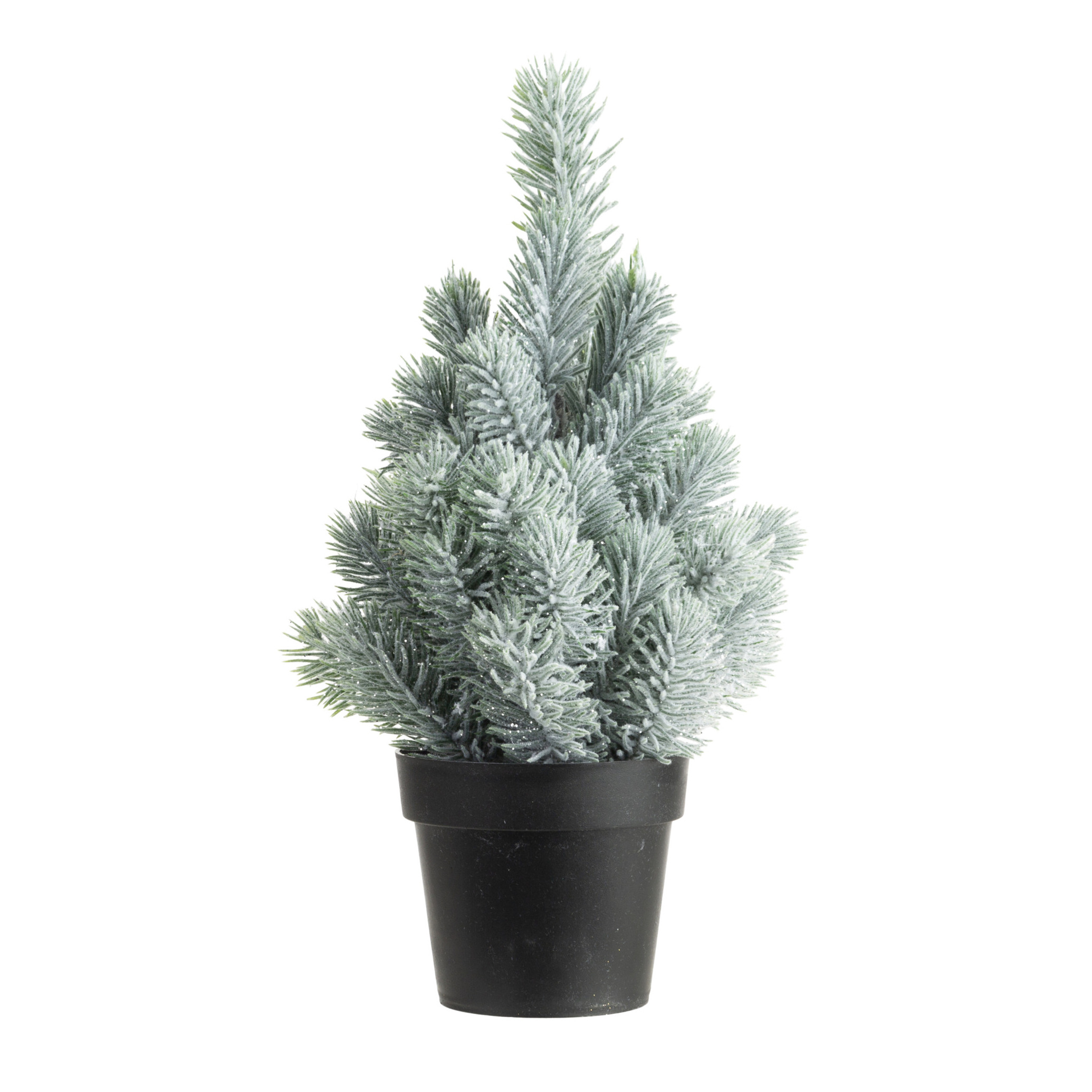 Kunstboom/kunst kerstboom groen met sneeuw 22 cm -