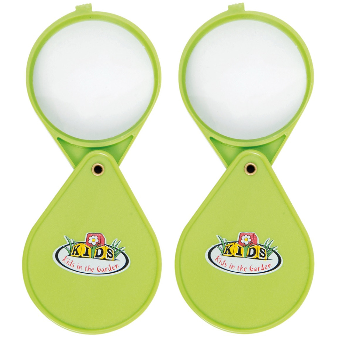 Set van 2x stuks kunststof vergrootglazen/loepen inklapbaar 6 x 15 cm voor kinderen -