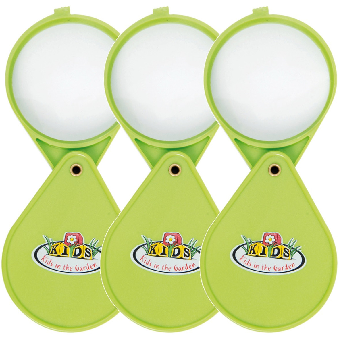 Set van 3x stuks kunststof vergrootglazen/loepen inklapbaar 6 x 15 cm voor kinderen -