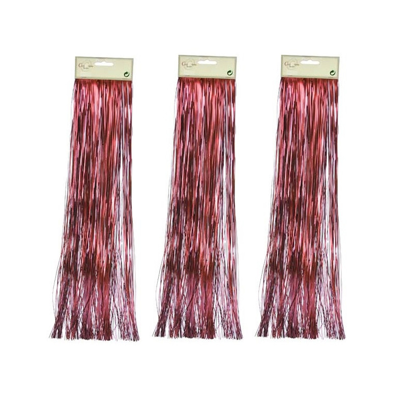 4x zakjes lametta golvend engelenhaar rood 50 x 500 cm -