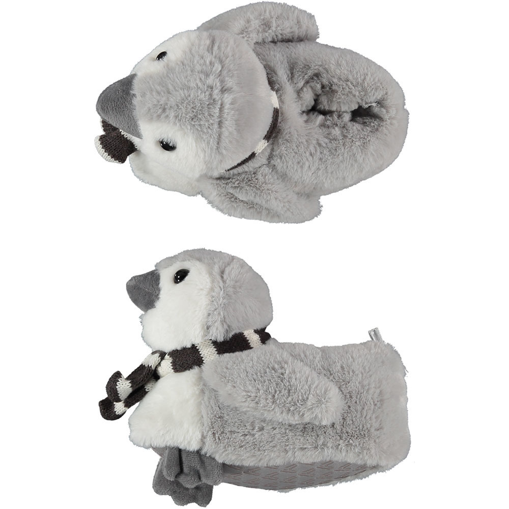 Kinder dieren pantoffels/sloffen pinguin grijs maat 31-32 31/32 -