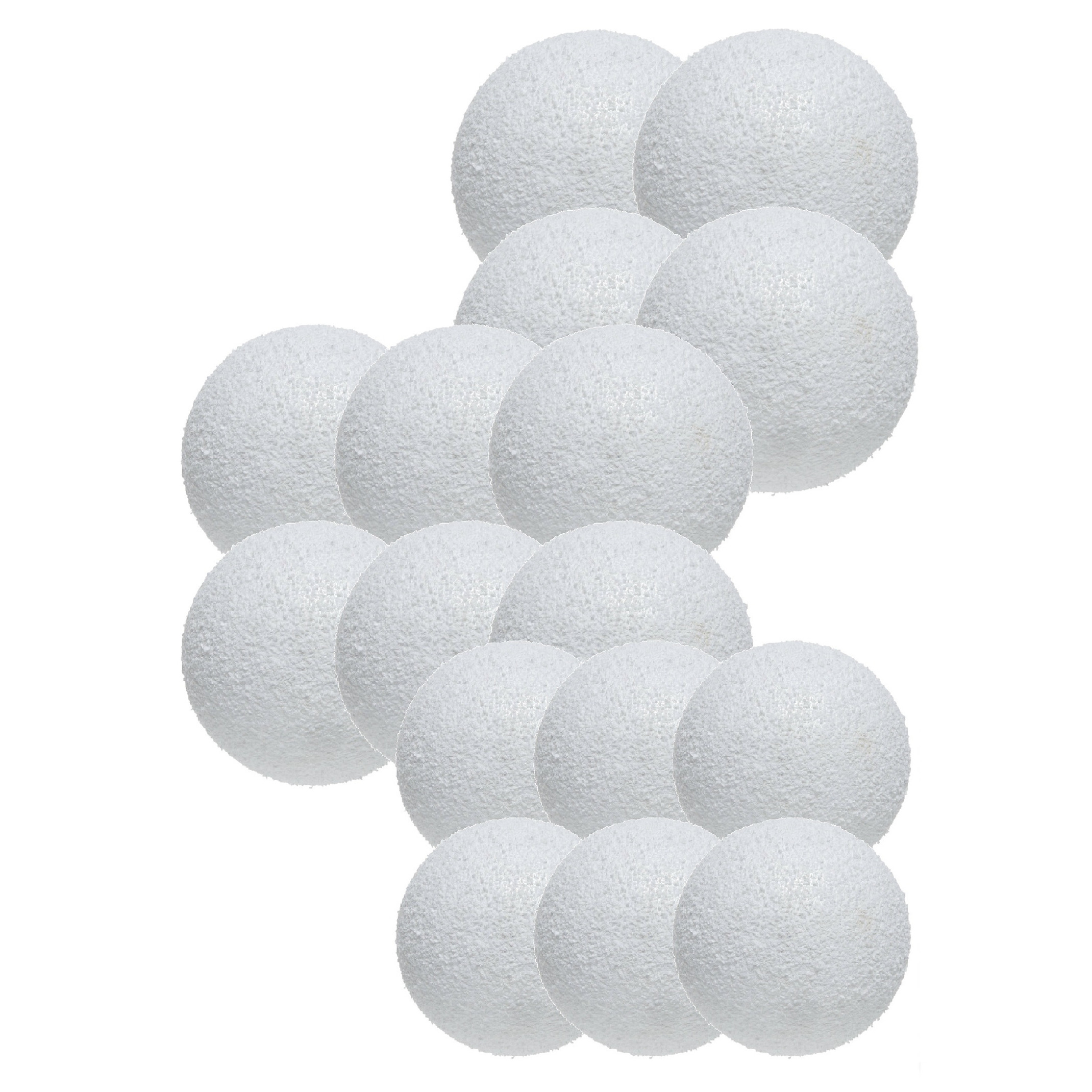 Pakket van 64x stuks deco sneeuwballen diverse formaten -
