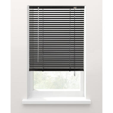 Fenstr jaloezie aluminium 25 mm matzwart - 100x250 cm - Leen Bakker