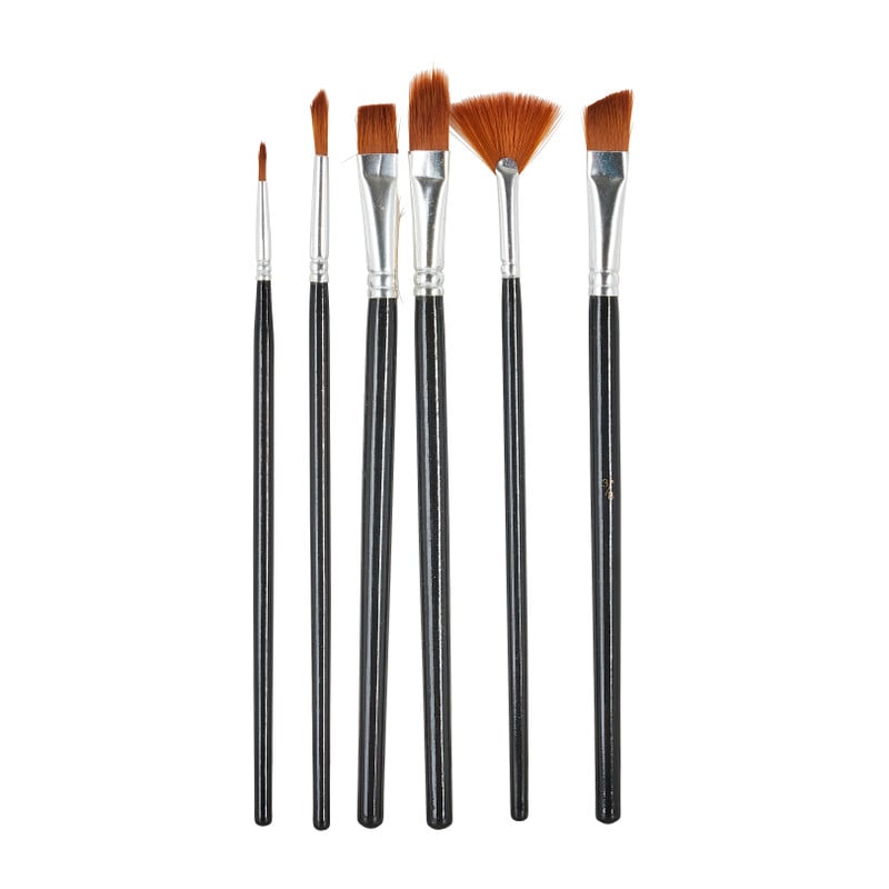 Penselen plat - set van 6