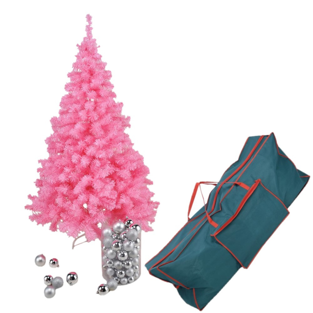 Roze kunst kerstboom/kunstboom 150 cm inclusief opbergzak -