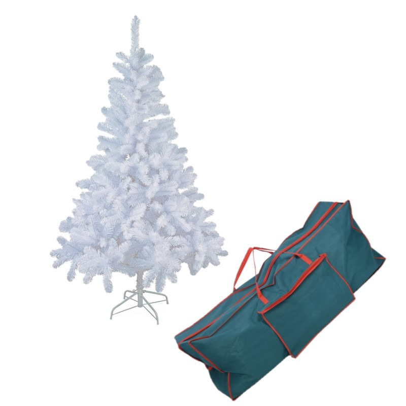 Witte kunst kerstboom/kunstboom 150 cm inclusief opbergzak -