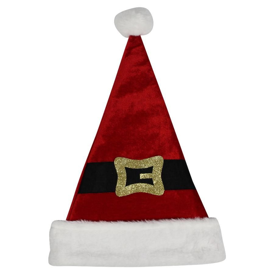 Kerstmuts - kerstman riem - rood - 30 x 45 cm - voor volwassenen -