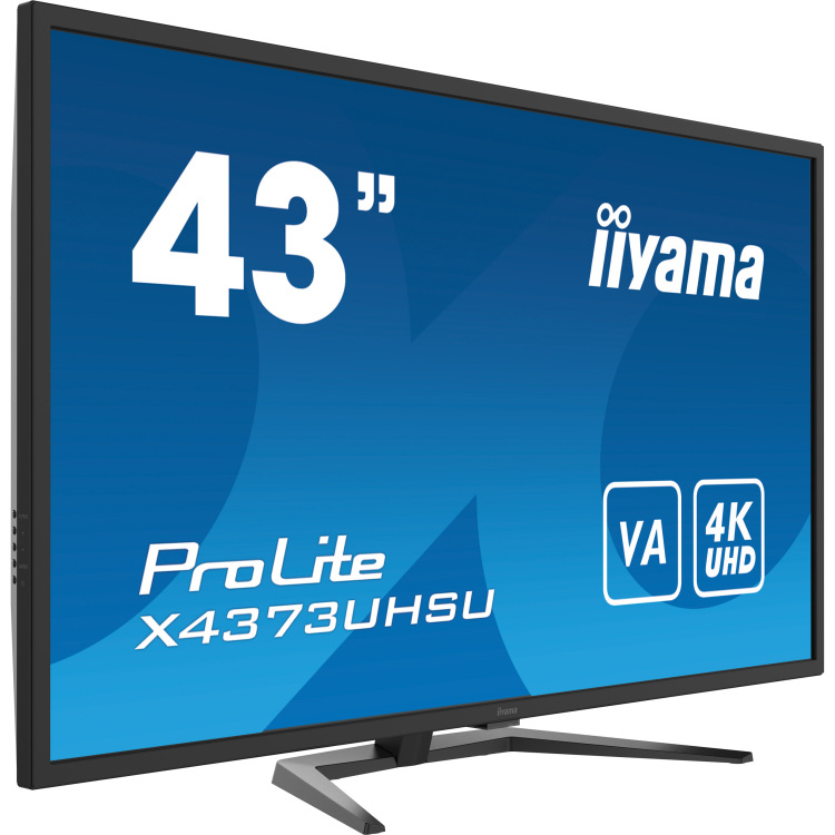 iiyama ProLite X4373UHSU-B1 public display 4K Ultra HD, HDMI, DisplayPort, USB, Audio