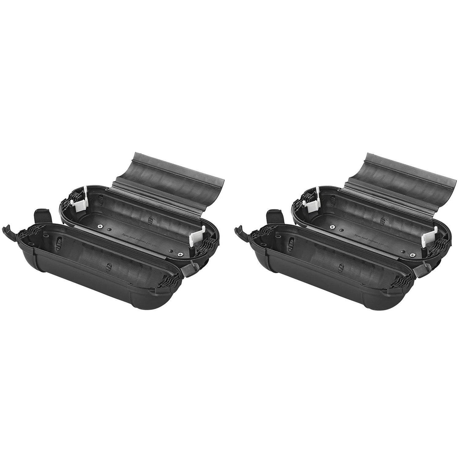2x Stekkersafes / veiligheidsboxen stekkerverbindingen IP44 kunststof zwart 21 x 8 x 8,5 cm -