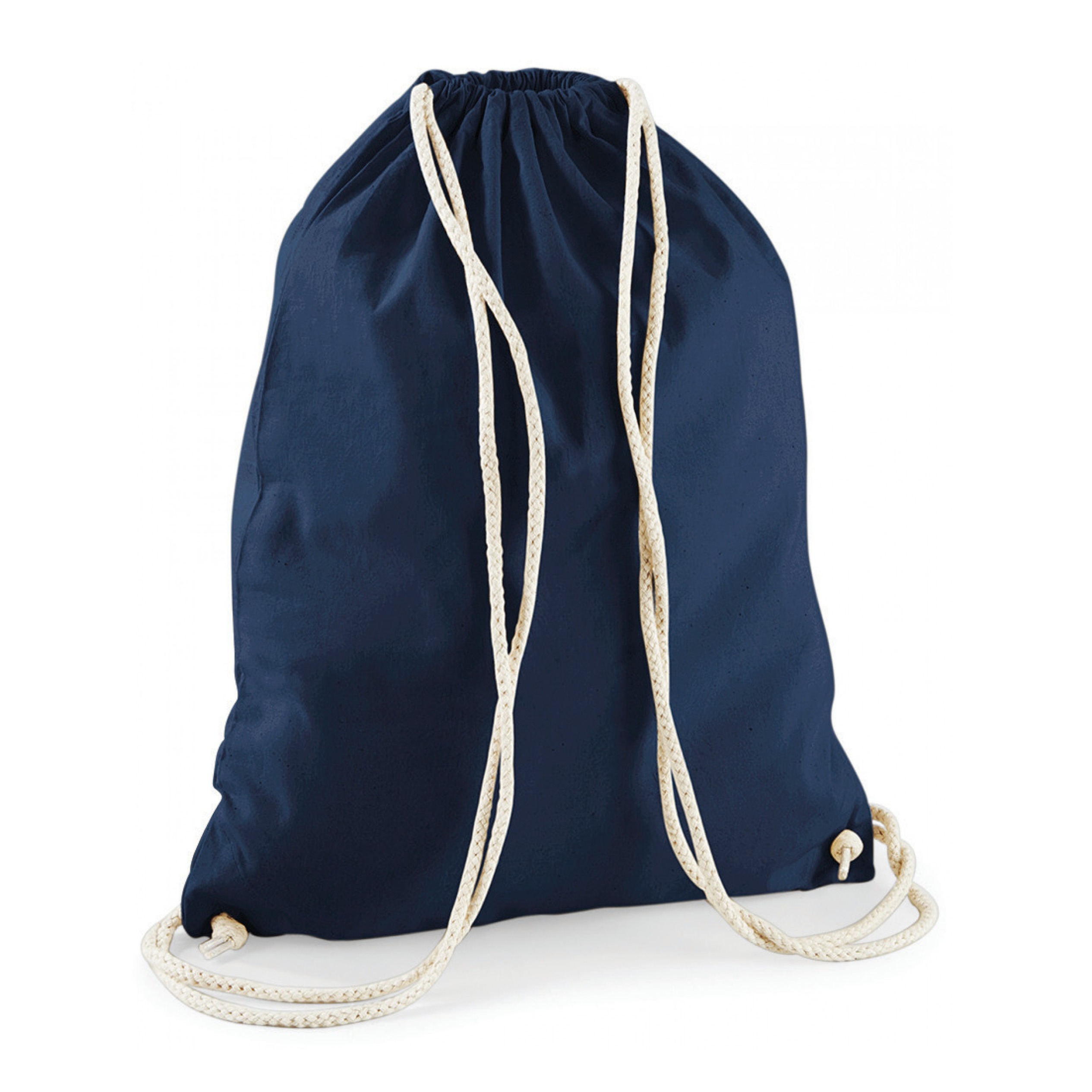 10x stuks sport gymtas donkerblauw met rijgkoord 46 x 37 cm van katoen -