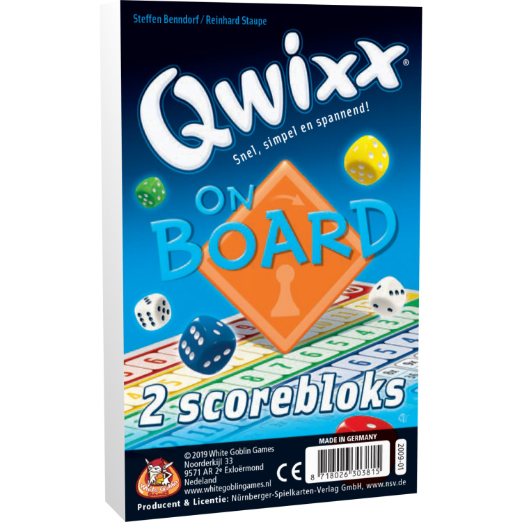 White Goblin Games Qwixx On Board (extra scorebloks) dobbelspel Nederlands, Uitbreiding