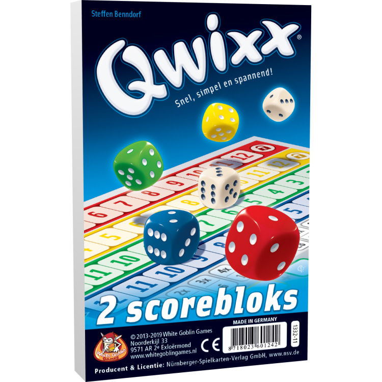 White Goblin Games Qwixx Bloks (extra scorebloks) notitieboek Nederlands, 2 - 5 spelers, 15 minuten, Vanaf 8 jaar