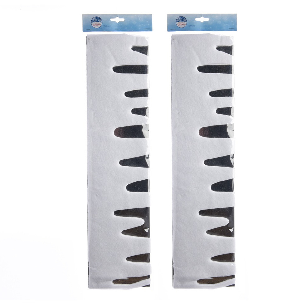 2x stuks ijspegelranden/sneeuwranden wit 180 x 15 cm sneeuwversiering -