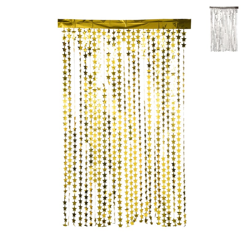 Backdrop slinger - gouden sterren - 200x120 cm