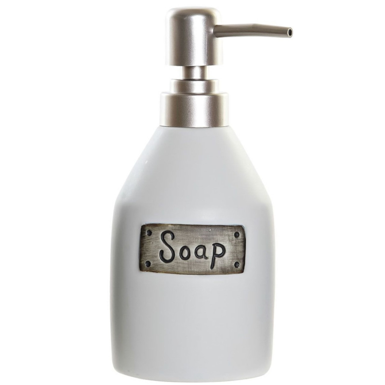 Zeeppompje/zeepdispenser wit polystone 350 ml -