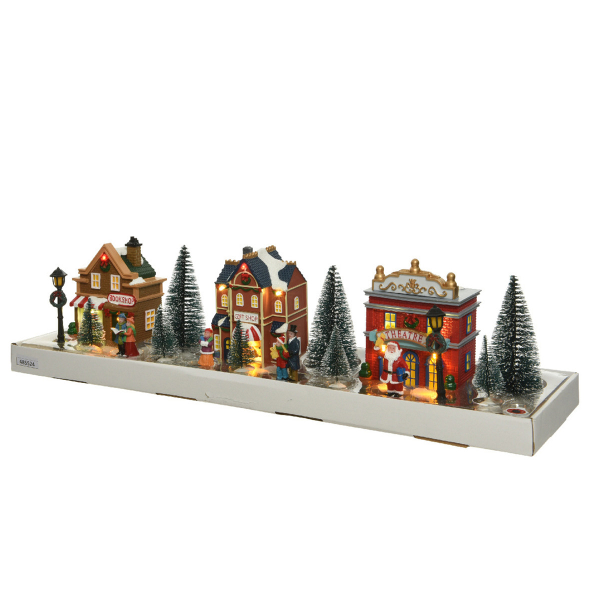 Kerstdorp set 17-delig winterlandschap huisjes en figuurtjes met verlichting -