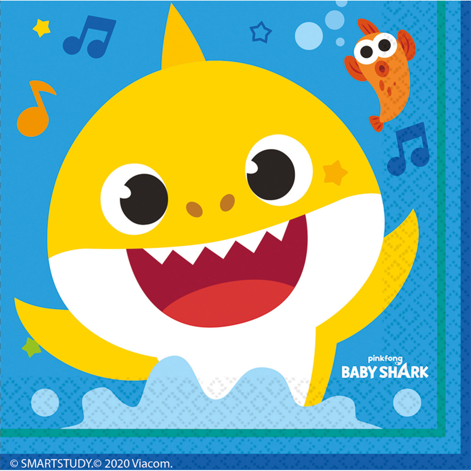 16x stuks Baby Shark servetten 33 x 33 cm -