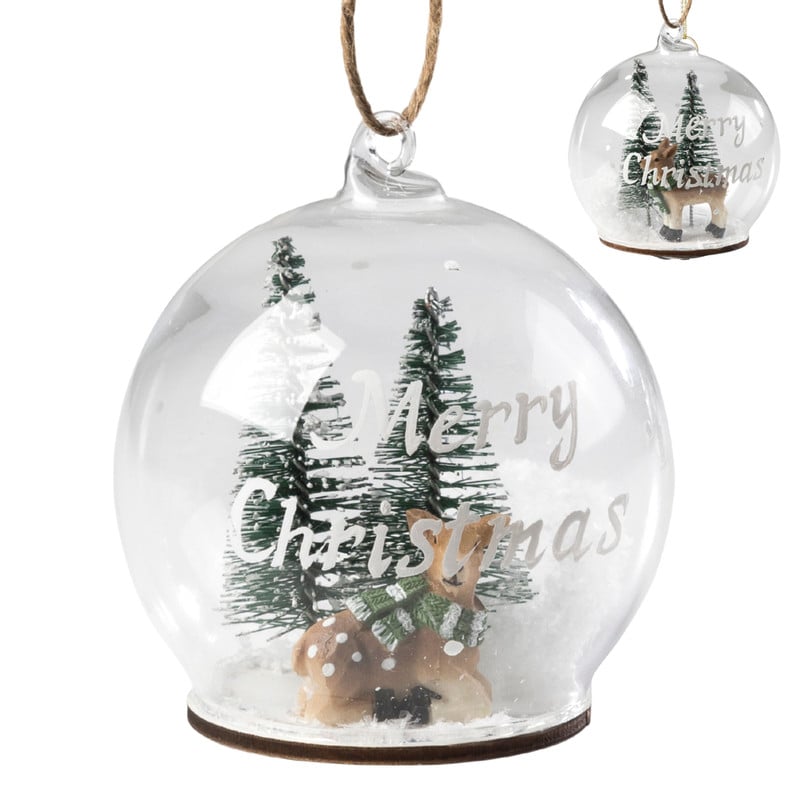Kerstbal - merry christmas - 8x8 cm