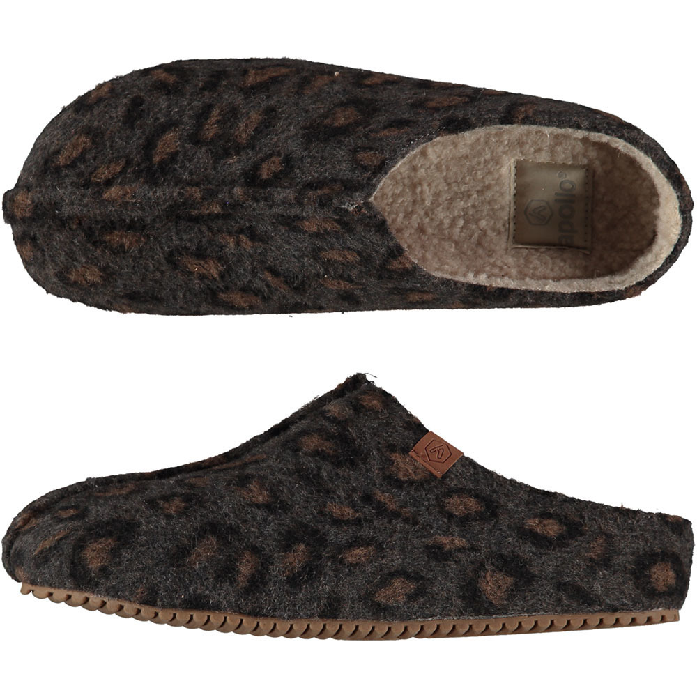 Dames instap slippers/pantoffels luipaard print beige maat 37-38 37/38 -