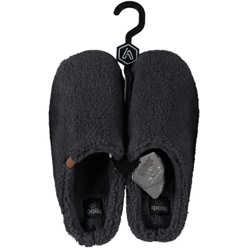 Instapper slippers/pantoffels Teddy wol - antraciet - maat 45-46 - Volwassenen 45/46 -