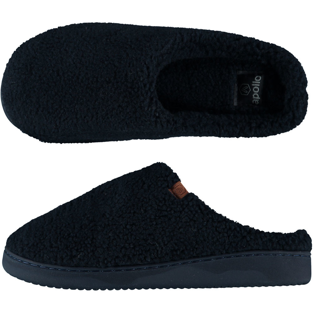 Instapper slippers/pantoffels Teddy wol - donkerblauw - maat 41-42 - Volwassenen 41/42 -