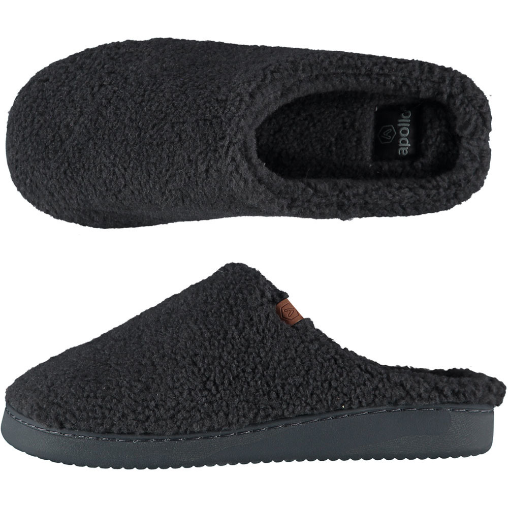Instapper slippers/pantoffels Teddy wol - antraciet - maat 43-44 - Volwassenen 43/44 -