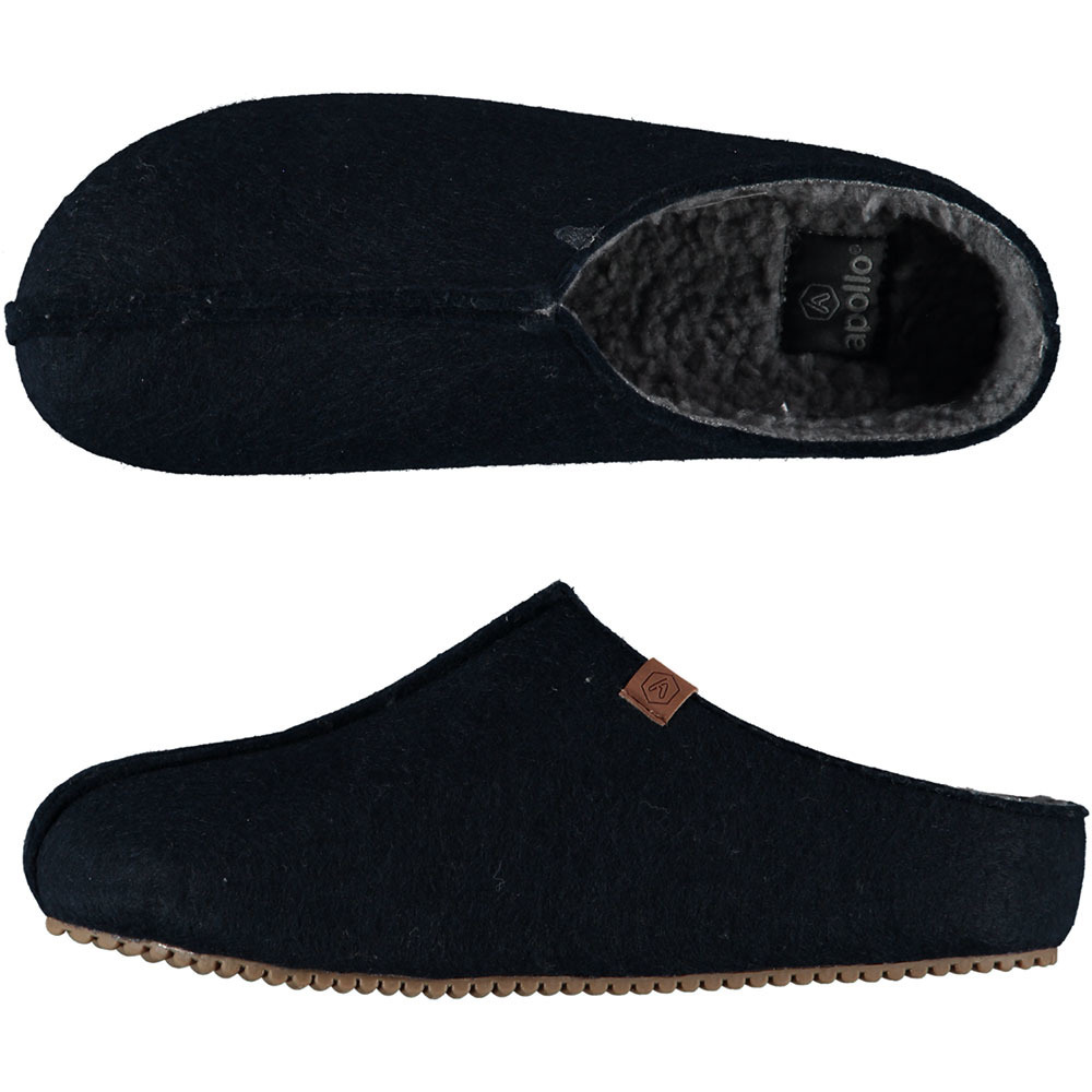 Apollo instappers slippers/pantoffels - blauw - heren - maat 43-44 - polyester - rubber zool 43/44 -