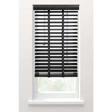 Fenstr jaloezie hout 50 mm zwart - 60x180 cm - Leen Bakker