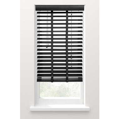 Fenstr jaloezie hout 50 mm zwart - 140x220 cm - Leen Bakker