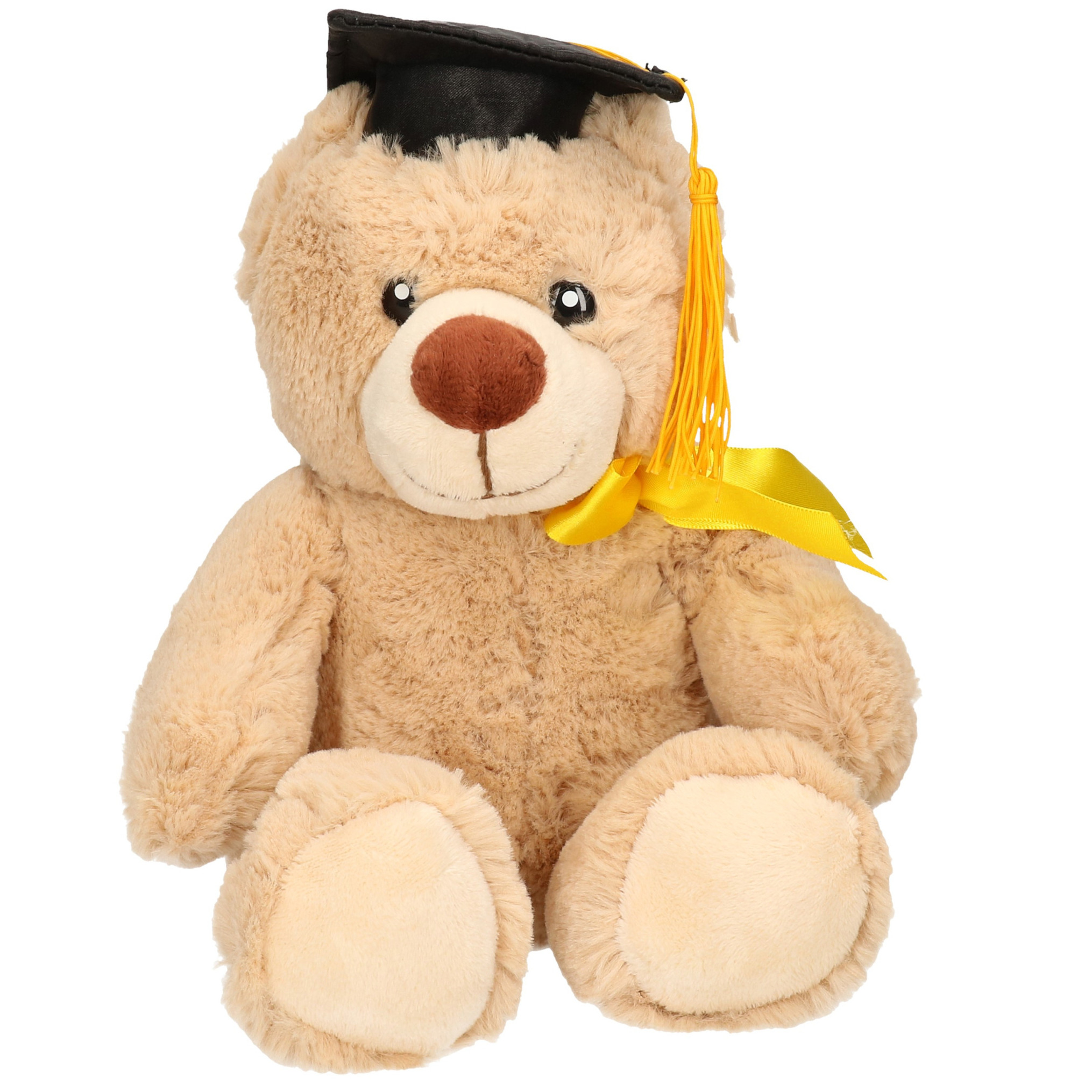 Geslaagd thema cadeau pluche knuffel beer beige 20 cm -