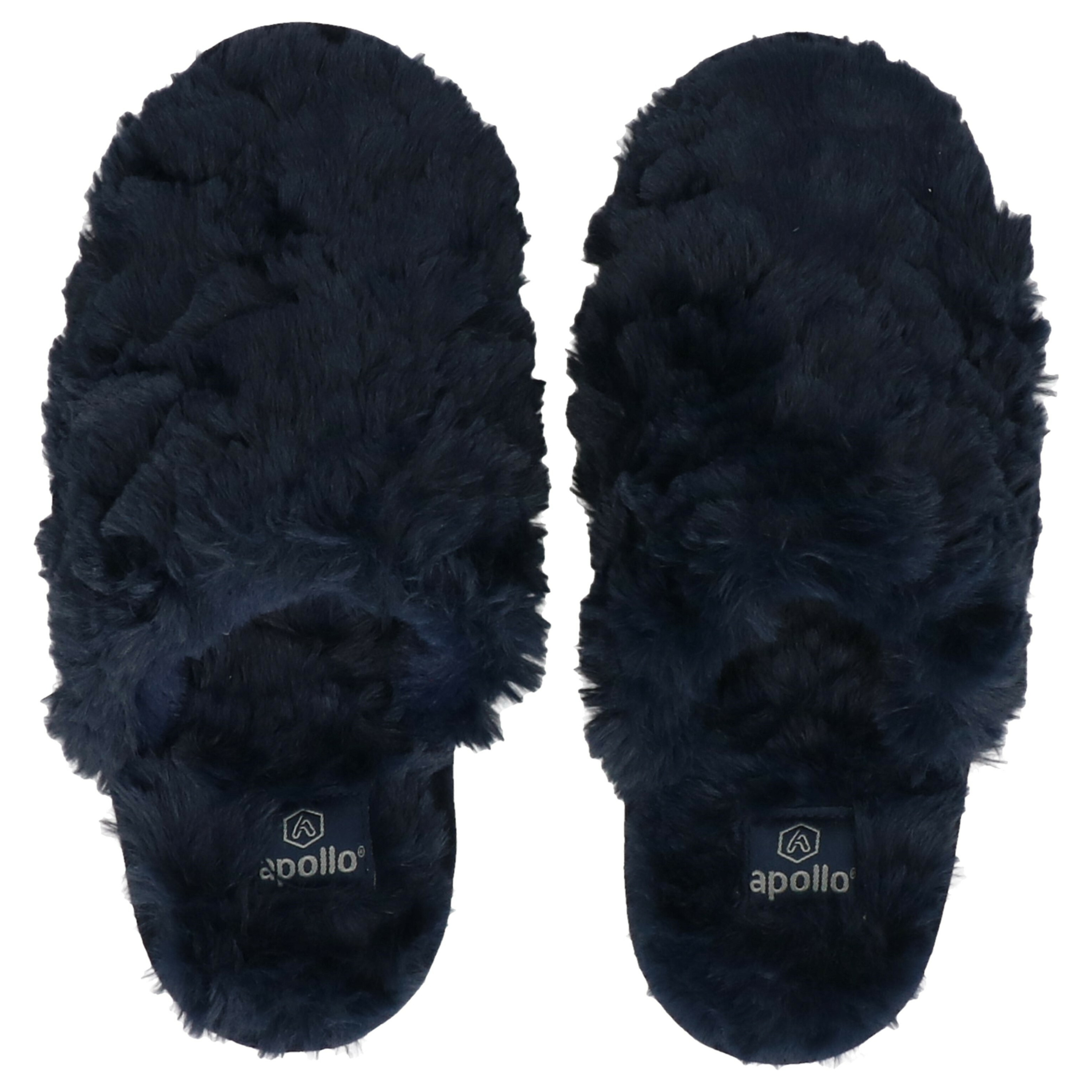 Dames instap slippers/pantoffels donker blauw maat 39-40 37/38 -