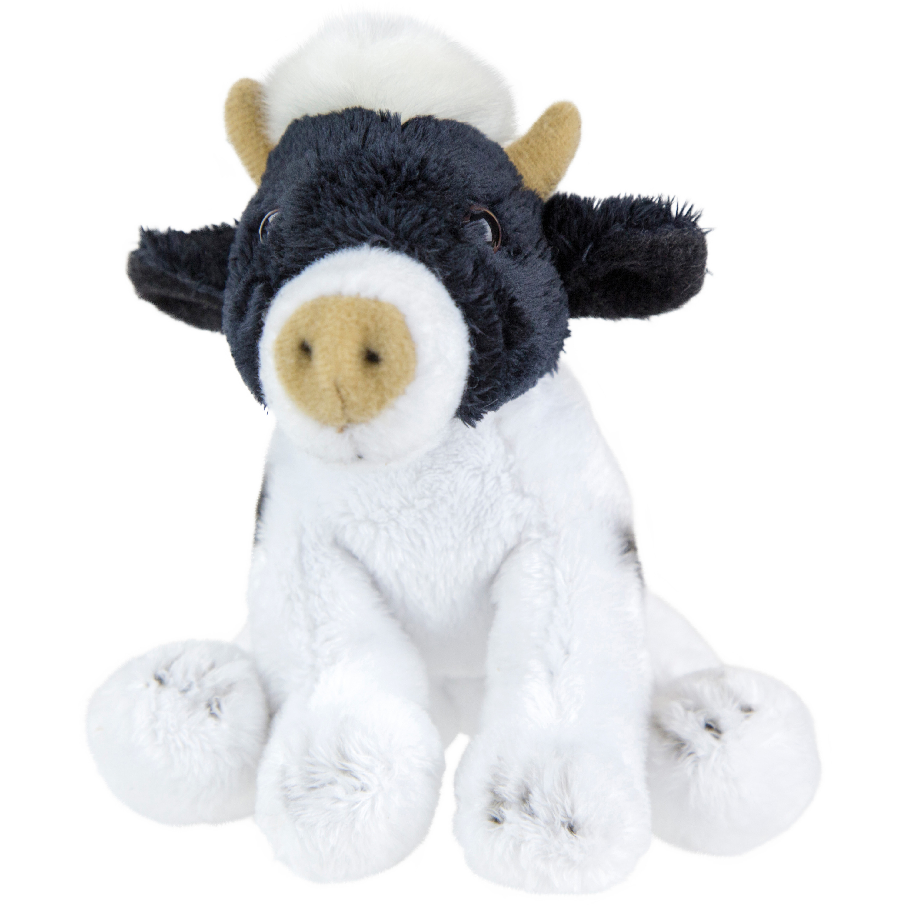 Pluche knuffel dieren zittende koe 15 cm -