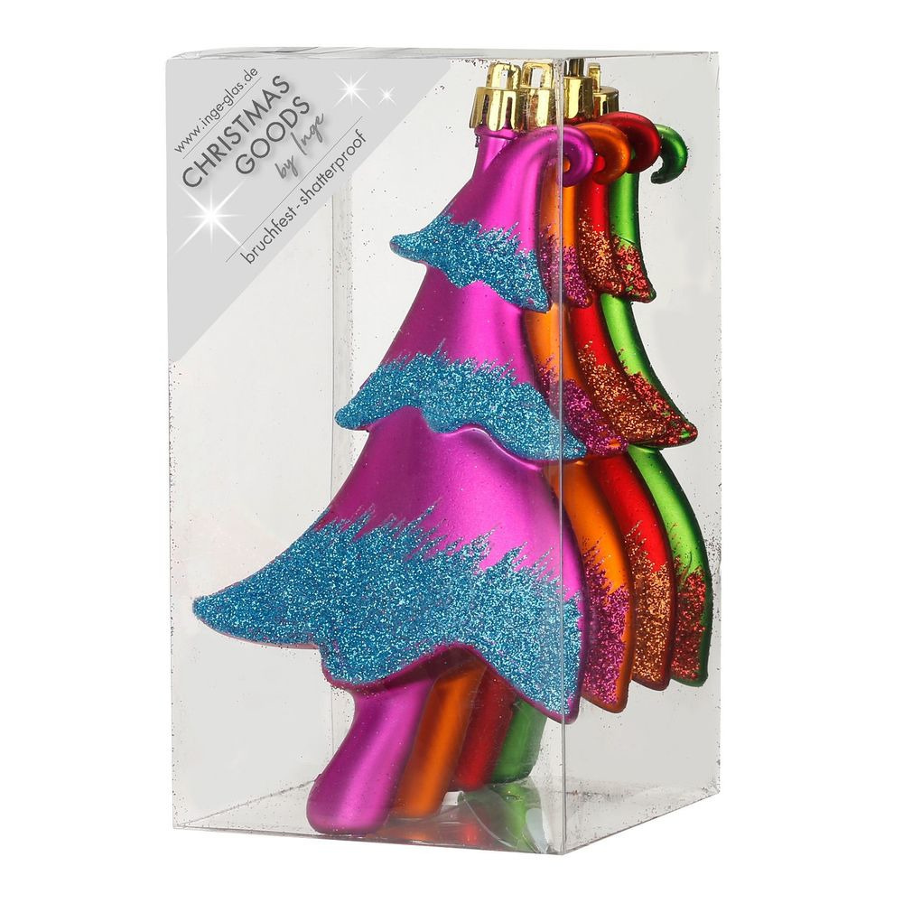 Kersthangers - 4x - sterren - gekleurd - 14.5 cm - kerstversiering -