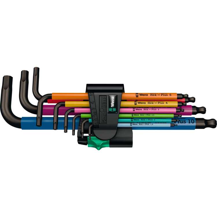 Wera 950/9 Hex-Plus Multicolour 1 Stiftsleutelset, metrisch, BlackLaser schroevendraaier 9-delig